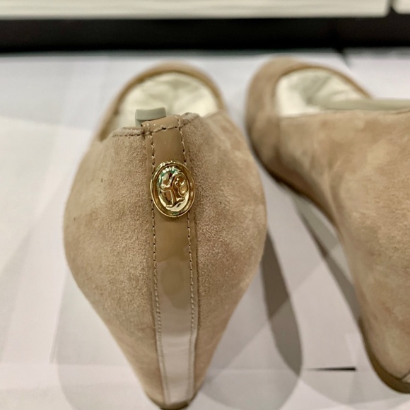 Ivanka Trump Linear Dark Suede Wedges - Picture 5 of 8